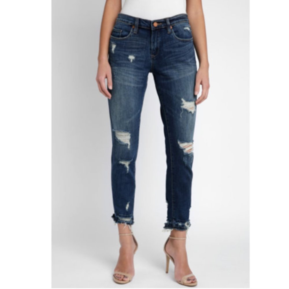 COPY - SOUTH MOON UNDER Cropped Girlfriend Jeans - Picture 2 of 15